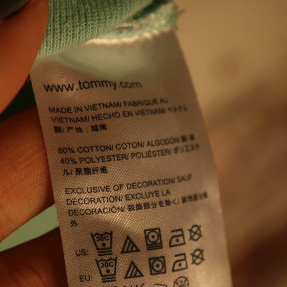 Tommy Hilfiger Mint Short Sleeve V-Neck T-Shirt Size S - Picture 5 of 6